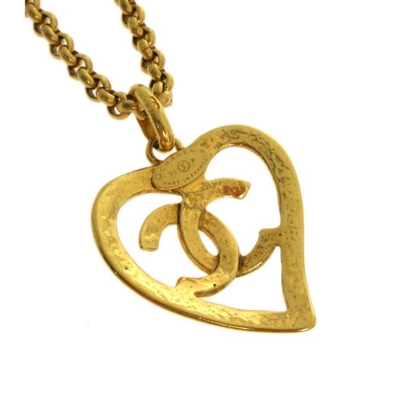 Chanel Heart Gold Chain Pendant Necklace 95P 130755 - Picture 3 of 4